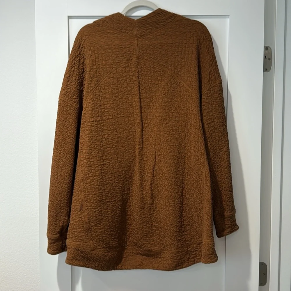 Lululemon Rippled V-Neck Pullover Cooper Brown Sz 12 - Picture 6 of 8